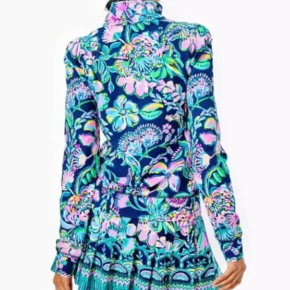 Lilly Pulitzer Jordanna Jacket UPF 50+ High Tide Navy Shes Got Sol Large NWT - Picture 3 of 11